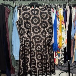 London Style Black and Cream Lace Dress